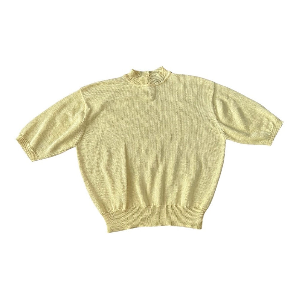 Vintage Calvin Klein Classifications Yellow Mock Neck Cotton Sweater